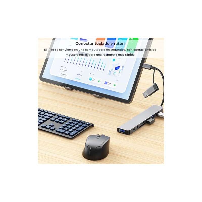HUB USB C, 8 en 1 Adaptador USB C Multipuerto