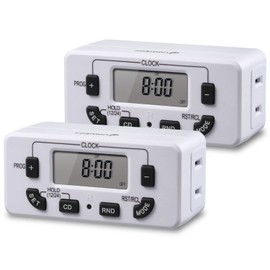 Fosmon Temporizador digital programable de 7 días para enchufes eléctricos, interruptor de temporizador de luz enchufable para interiores, temporizador de luz de crecimiento 125 V 15 A temporizador