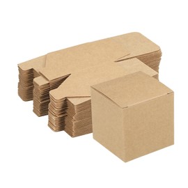 PATIKIL Paper Cardboard Boxes Paper Recycled Gift Corrugated Paper Box Brown 2.4 Inch x 2.4 Inch x 2.4 Inch for Party, Wedding, Gift Wrap Pack of 15
