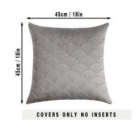 GONOVE Cushion Covers 45x45cm Decorative Retro Embossing Throw Pillow Covers Set of 2 Square Velvet Soft Cushions Pillow Cases for Home Sofa Couch Chair Decor,Grey