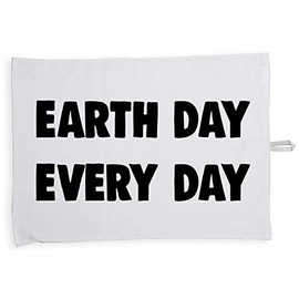 Hippowarehouse Earth Day Every Day Tea Towel Eco Printed Dish Cloth Kitchen accessory 50cmx70cm 100% Cotton