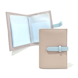 JOIN K Card Case, Cute, Holds 40 Cards, Women's, Large Capacity, Compact, Vertical Holder, Business Card Holder, Men's Bi-Color/cc-1, Light gray × pale blue