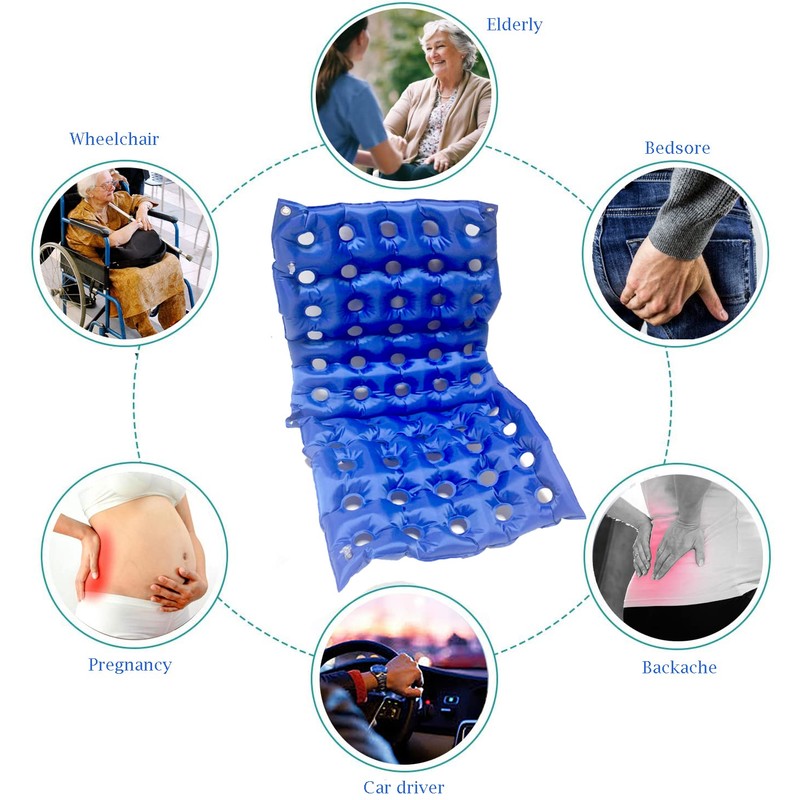MESINURS Bedridden Air Inflatable Seat Cushion with Full Back for