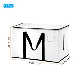 PATIKIL Extra Large Moving Bags, 8 Pack Large Bag with Reinforced Handles and Zipper Storage Tote Packing Bags Collapsible for Clothes Moving Supplies,Transparent