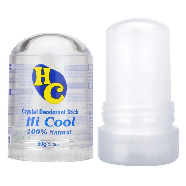 Hi Cool Deodorant Stick Underarm Antiperspiration, Odor Resistant, Antibacterial, Crystal, Straight Slim, Unisex, 2.1 oz (60 g)