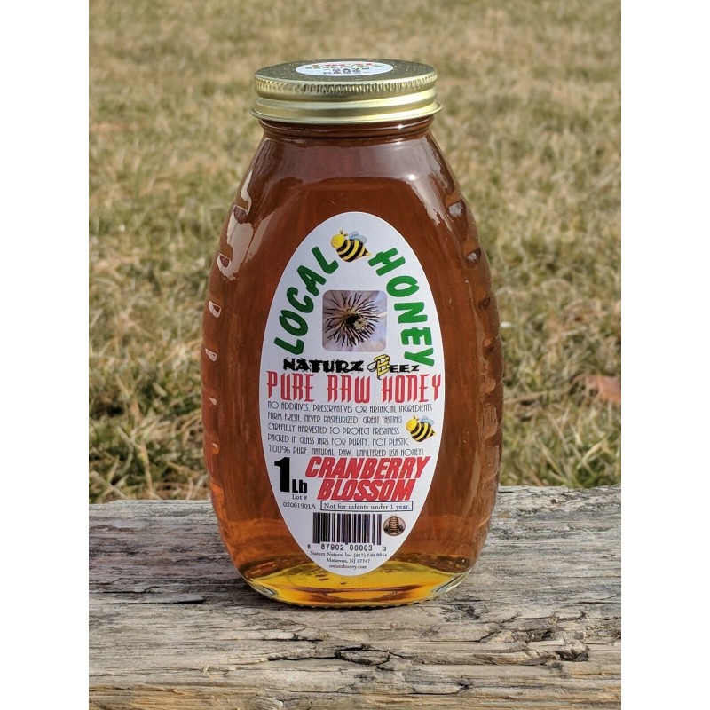 Naturz Beez RAW CRANBERRY BLOSSOM HONEY 1LB 454g 100% PURE