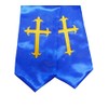 UIALECG Royal Blue Clergy Stole with Embroidery Cross 72", Traditional