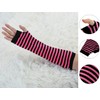 Allegra K Women's Fingerless Gloves Printed Elbow Length Knitted Arm