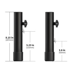 ZhouDaShu Table Leg Extenders for Folding and Bent/Straight Legs - Adjustable Height Risers 3.6"/5.2"(8.1in) - Metal Extensions - 8 Pack