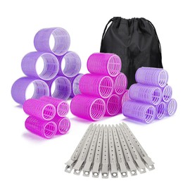 Triko 33 Tubos para Rizar Cabello, Rizador de Pelo con Auto Agarre Largo, Mediano y Corto, Rizador de Pelo sin Calor, Tubos para Enchinar el Cabello (22 rodillos + 10 clips de acero inoxidable), Enchinador de Cabello