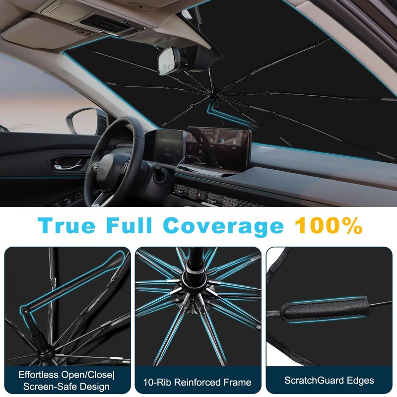 2025 Upgrade Windshield Sun Shade Umbrella Custom Fit for Honda