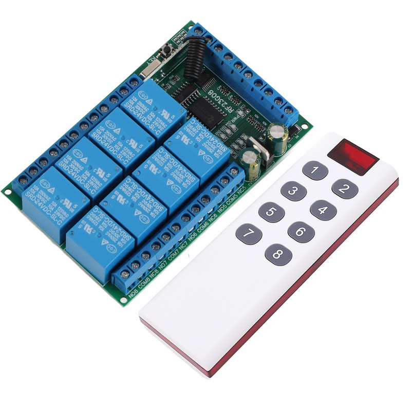 Remote Control Module 8 Channels 433.92MHz Multifunctional 100m Fixed Encoding