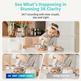 Indoor Camera, 3K HD Indoor Security Camera, 360° Pan/Tilt Pet Camera, 2-Way Audio, Siren, Night Vision, Baby/Pet Monitor with Phone App 2.4G and 5G WiFi, Compatible Alexa and Google Assistant