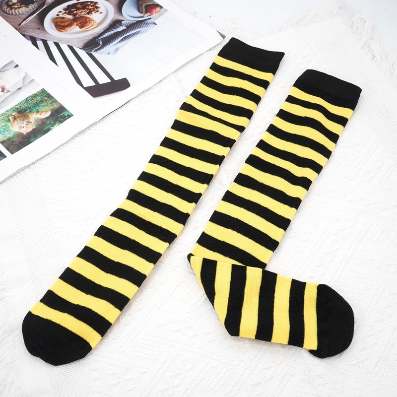 BAOKELAN Knee High Long Socks Striped Casual Thigh High Socks