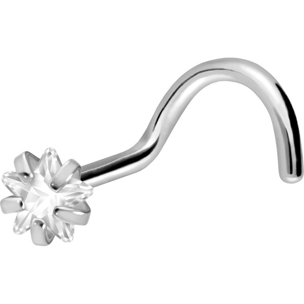 PIERCINGLINE titanium nose piercing with set star crystal in 4