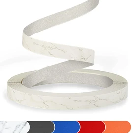 Marble Edge Banding 1 1/2" x 25ft Non Glued PVC White Edge Banding High Matt Edge Banding for Table Cabinet Furniture