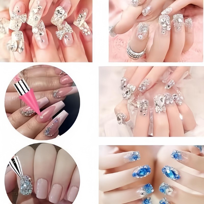 SinceReal 6 Pcs Rhinestone Picker Tool, Rhinestone Picker Dotting Wax