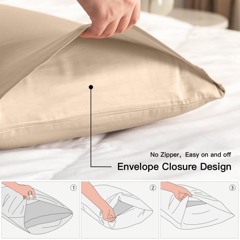 100% Cotton Standard Pillowcases Set of 2, Deep Dream 600