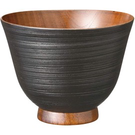 Ase Shinzo Shoten Bowl, Itu Bowl, Sensuji Black F0604, Outside: Black, Inside: Wood Grain