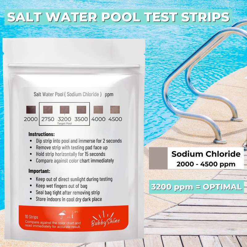 BubbyShine, Salt Water Pool Test Strips - Salt Water Pool
