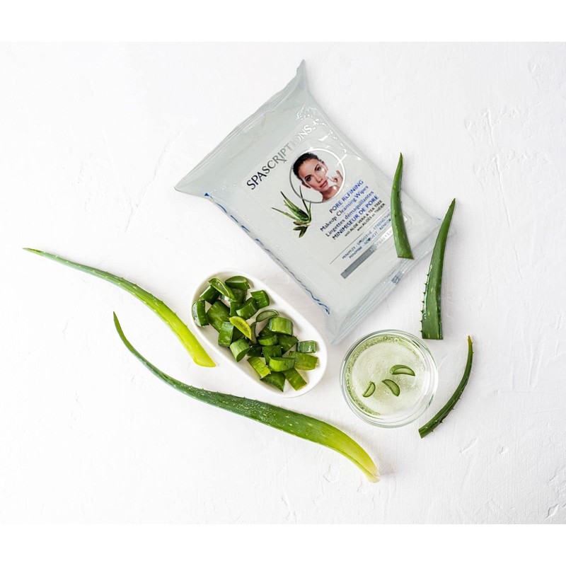 Spascriptions™ Anti-Aging, Brightening, Moisturizing & Pore Refining Towelettes Removes Waterproof