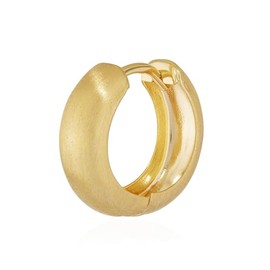 NKlaus Single 333 8 Carat Gold Yellow Gold Hinged Hoop Earrings 12.2 x 3.2 mm Partially Matte Round 4740, Yellow Gold