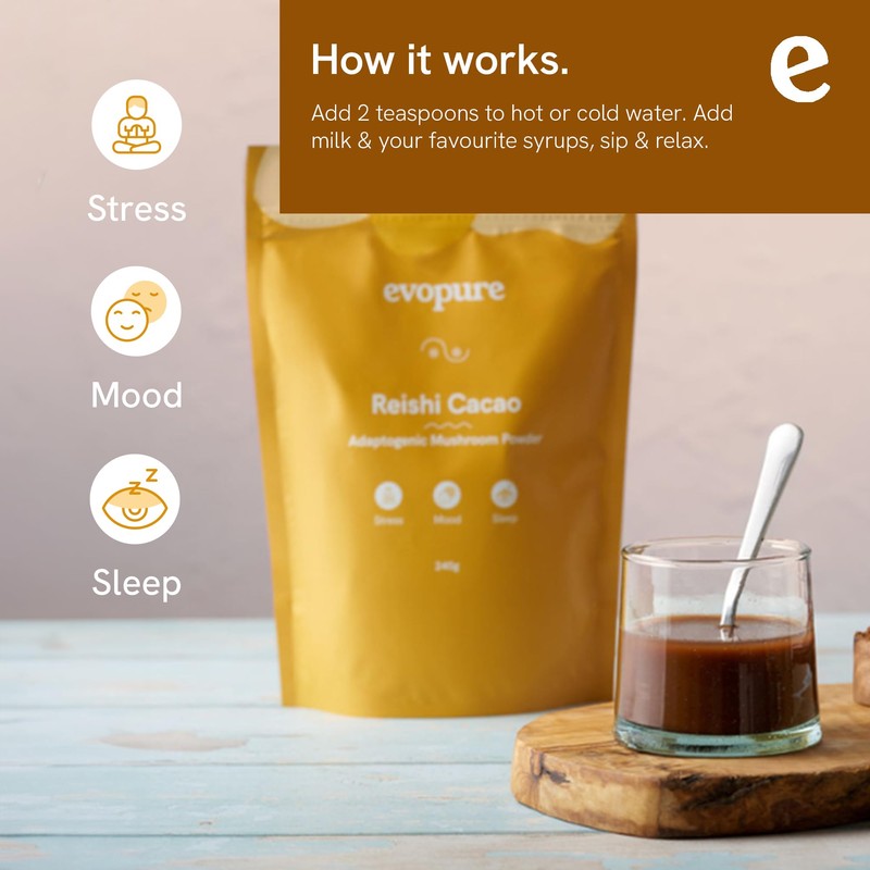 Reishi Mushroom Powder with Cacao & Maca Root – Organic