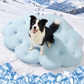 Tivray Q-Max>0.5 Dog Cooling Mat (Cool&Warm), 47''×35'', L, Cloud Sky Blue