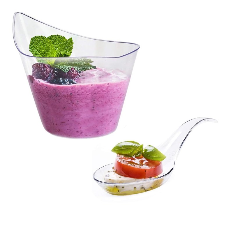 100PCS Plastic Spoons, 4.7Inch Disposable Appetizer Spoons, Heavy Duty Plastic
