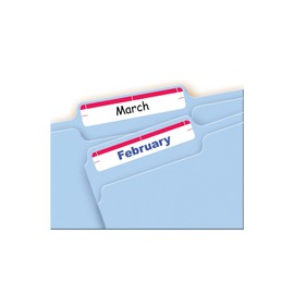 Print or Write File Folder Labels, 11/16 x 3-7/16, White/Dark Red Bar, 252/Pack by Avery