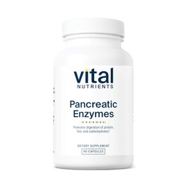 Vital Nutrients Pancreatic Enzymes 500 mg 90 Cápsulas Suplemento Digestivo Apoyo a la Digestión de Proteínas Grasas y Carbohidratos Fórmula de Alta Potencia para Hombre y Mujer