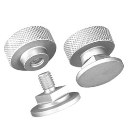 3mirrors Welding Hood (Pipeliner) Helmet Fasteners Headgear Replacement Parts Accessories Screws Flip Hood Aluminum - 1 Pair (Silver Anodized Knurled)