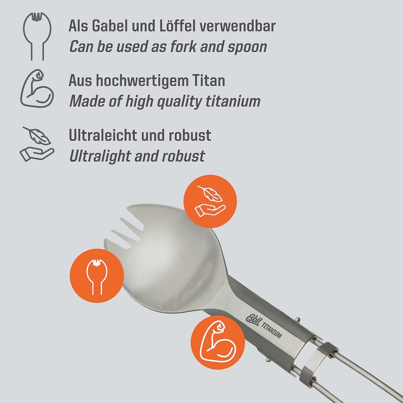 Esbit Folding Spoon/Fork - Titanium