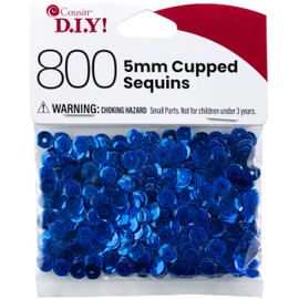 Cousin DIY Blue 5mm Cupped Sequins, 800pc