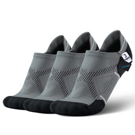 BRISIRA Bamboo Viscose Compression No Show Socks Men Athletic Running Extra Cushion Moisture Wicking No Blister Sport Low Cut