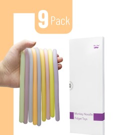 Mr. Pen- Monkey Noodle Fidget Toy, 9 Pack, Pastel Colors, Monkey Noodles Fidget Toy, Strong and Durable, High Elasticity, Non Toxic, Stretches Up to 5 Feet