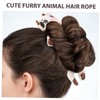 VICASKY 6 pcs Plush Animal Hair Ties Elastic Ponytail Holders
