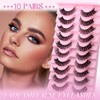 FADLASH False Eyelashes 10 Pairs Faux Mink Lashes Wispy Fake
