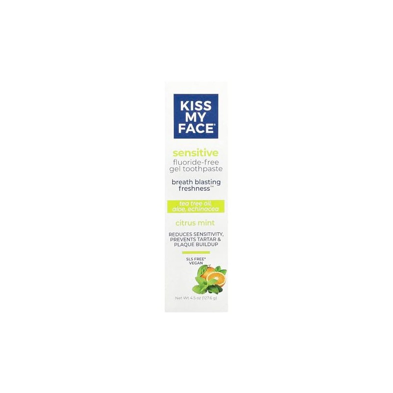 Kiss My Face Sensitive Citrus Mint Gel Toothpaste, Reduces Sensitivity,