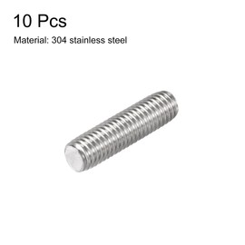 sourcing map 10Pcs M8 x 30mm Fully Threaded Rod 304 Stainless Steel Right Hand Threads