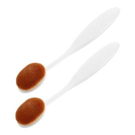 VICASKY 2pcs Flat Top Foundation Brush Seamless Makeup Application Versatile Buffing Tool for Foundation Powder Handle for Comfortable Grip for Natural Makeup Look