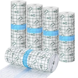 Tattoo Aftercare Bandage, 6" x 5.5 Yard Second Skin Tattoo Cover Up Tape Faster Tattoo Healing Recovery and Skin Care Protection Waterproof Bandage Transparent Film 5 Rolls (6" x 1.1 Yard/Roll)