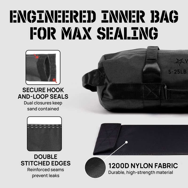 Yes4All Sandbags for Working Out, Unfilled Adjustable Sand Bags for