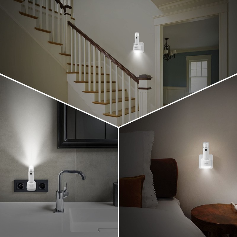 THOVAS Emergency LED Flashlight, Power Failure Light, Plug-in Flashlight for