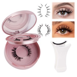 FADLASH Magnetic Eyelashes Natural Look Reusable Magnetic Lashes with Applicator 2 Pairs Reusable magnetic Lashes No Glue Needed