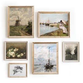 Vintage Botanical Wall Art - Vintage Farmhouse Decor, Vintage Prints For Wall Decor, Moody Decor Art Prints, Vintage French Wall Art Set 6, French Farmhouse Decor Artwork For Walls(UNFRAMED)