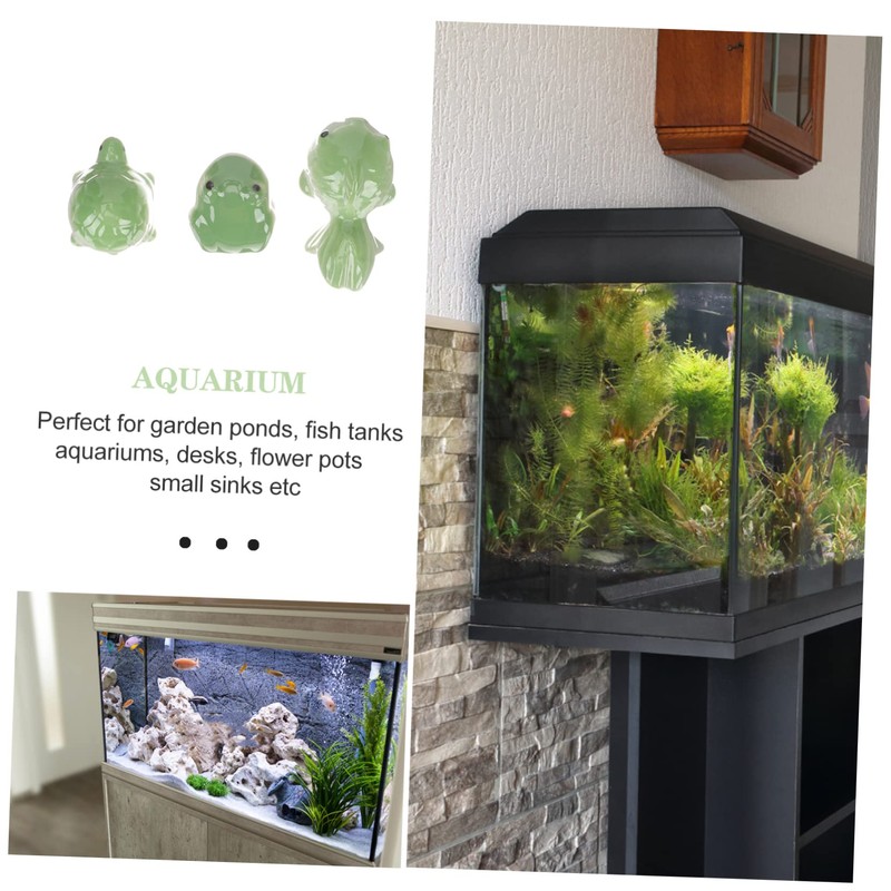 Abaodam 3Pcs Floating Ceramic Aquarium Decor Retro Style Fish Tank
