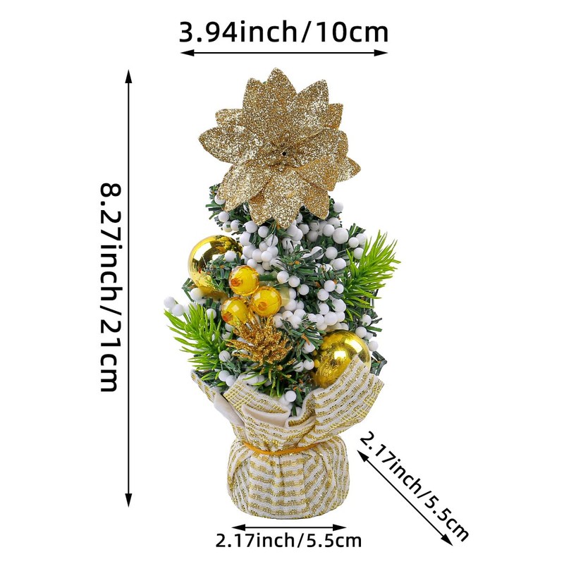 ZONADAH Tabletop Christmas Tree 21cm Mini Table Top Christmas Small
