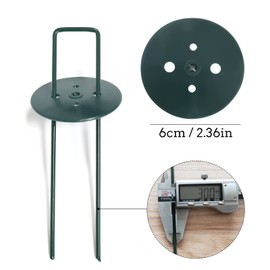 AGAKY Garden Securing Pegs, 45pcs Green Garden Steel U-Shaped Galvanized Netting Pegs with 10 Buffer Washer, Artificial Metal Grass Pegs for Weed Barrier Membrane, Weed Fabric, Weed Film, Garden Net