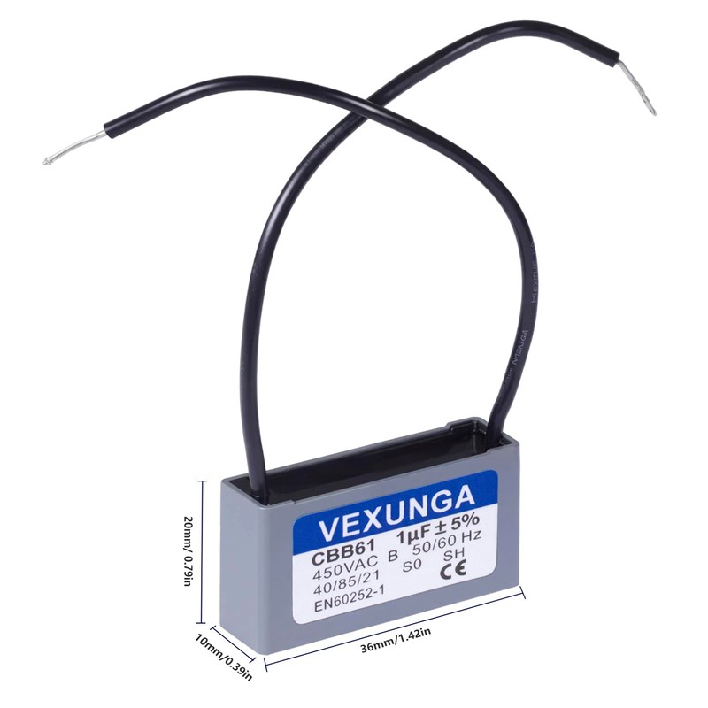 VEXUNGA CBB61 Capacitor 1µF 450V AC Fan Capacitors Air Conditioning